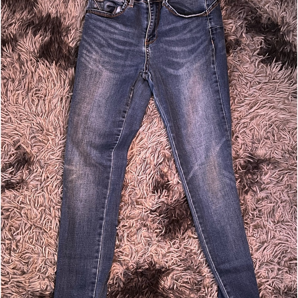 Size 7 blue white wash jeans